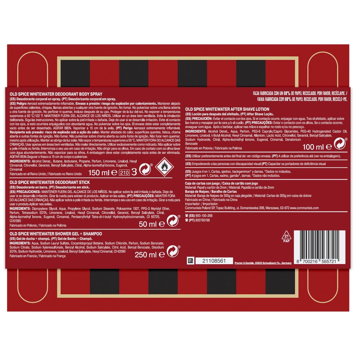 Shower Gel Old Spice WHITEWATER 4 Pieces-0